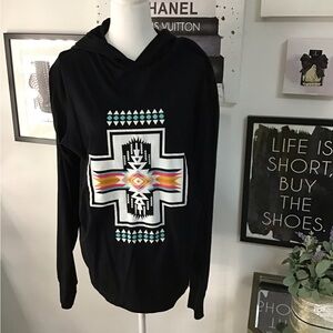 Southwestern Print Black Hoodie